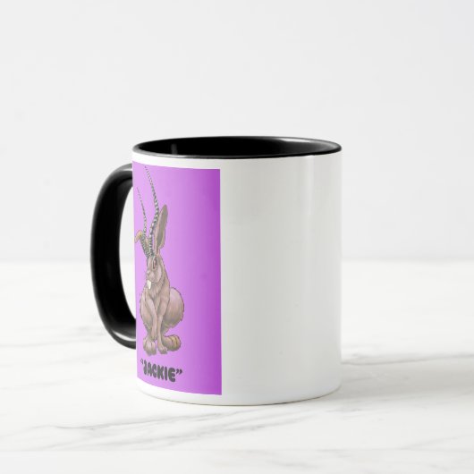 Jackalope "Jackie" Cryptid koffie mok (Voorkant links)