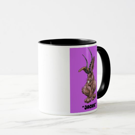 Jackalope "Jackie" Cryptid koffie mok (Voorkant rechts)