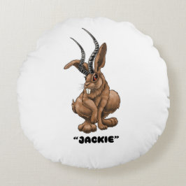 Jackalope "Jackie" Cryptid Rond Kussen