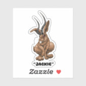 Jackalope "Jackie" Cryptid sticker (Vel)