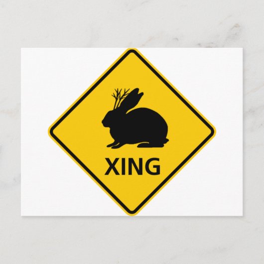 Jackalope kruising Highway Sign Briefkaart (Voorkant)