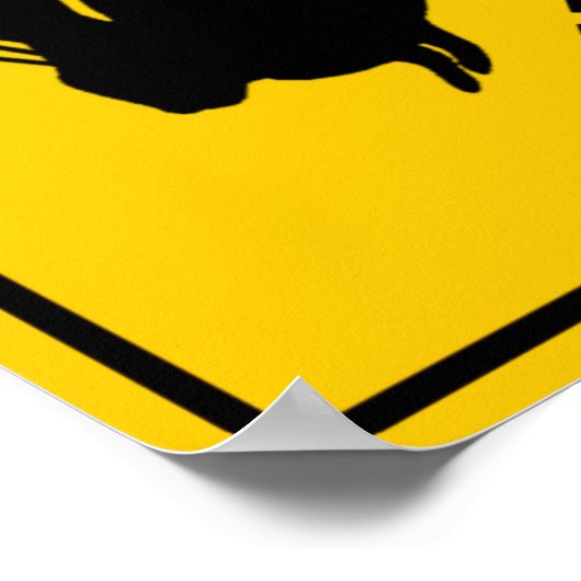 Jackalope kruising Highway Sign Poster (Hoek)