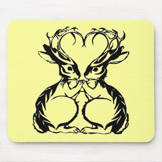 Jackalope Love Mousepad Muismat (Voorkant)
