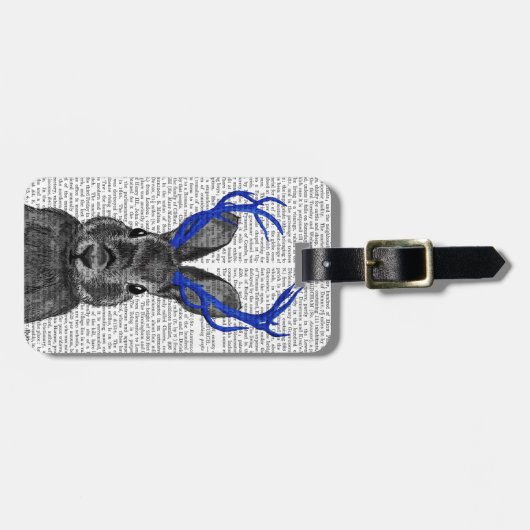 Jackalope met Blue Antlers Bagagelabel (Voorkant horizontaal)