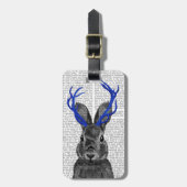 Jackalope met Blue Antlers Bagagelabel (Voorkant verticaal)
