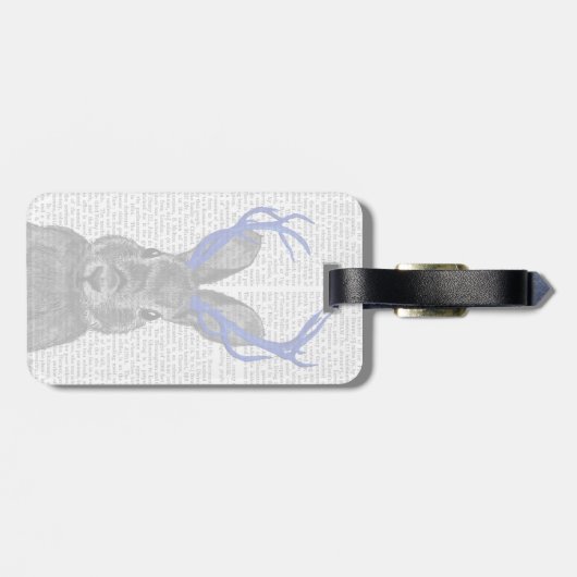 Jackalope met Blue Antlers Bagagelabel (Achterkant horizontaal)