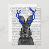 Jackalope met Blue Antlers Briefkaart (Voorkant / Achterkant)