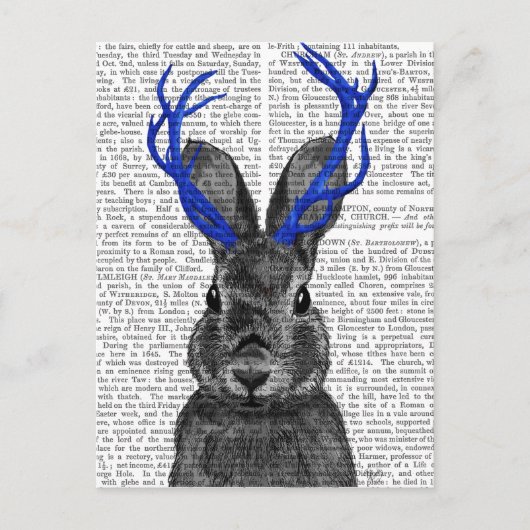 Jackalope met Blue Antlers Briefkaart (Voorkant)