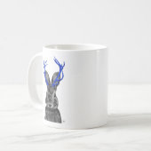 Jackalope met Blue Antlers Koffiemok (Voorkant links)