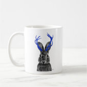 Jackalope met Blue Antlers Koffiemok (Links)