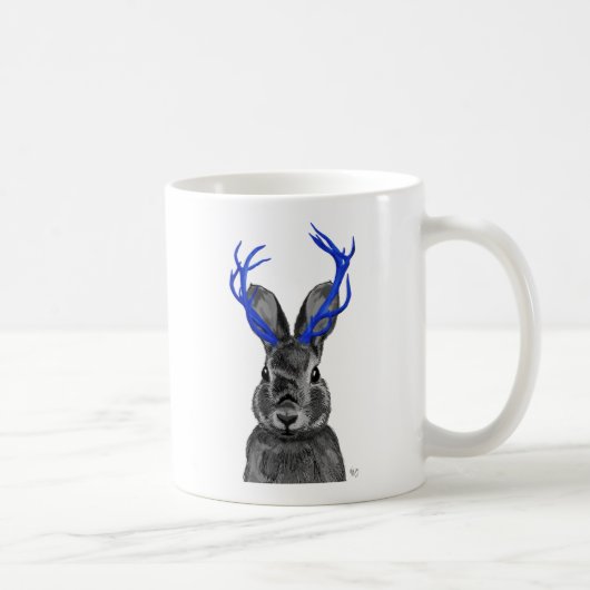 Jackalope met Blue Antlers Koffiemok (Rechts)