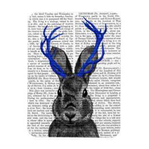 Jackalope met Blue Antlers Magneet