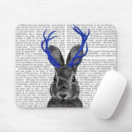 Jackalope met Blue Antlers Muismat (Met muis)