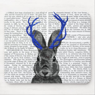 Jackalope met Blue Antlers Muismat