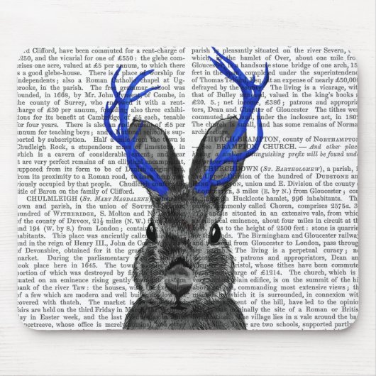 Jackalope met Blue Antlers Muismat (Voorkant)