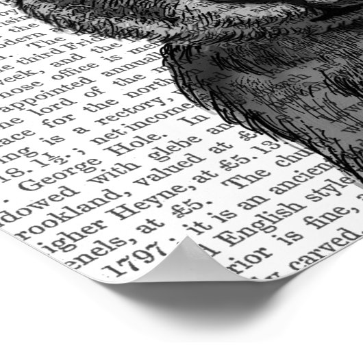 Jackalope met Blue Antlers Poster (Hoek)