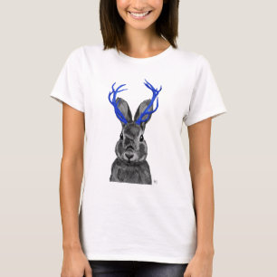 Jackalope met Blue Antlers T-shirt