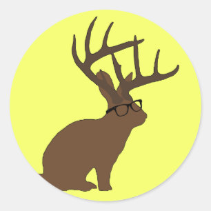 Jackalope met glazen sticker