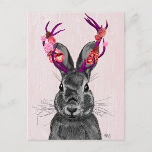 Jackalope met roze Antlers 2 Briefkaart