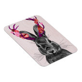 Jackalope met roze Antlers 2 Magneet (Rechterzijde)