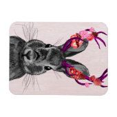 Jackalope met roze Antlers 2 Magneet (Horizontaal)