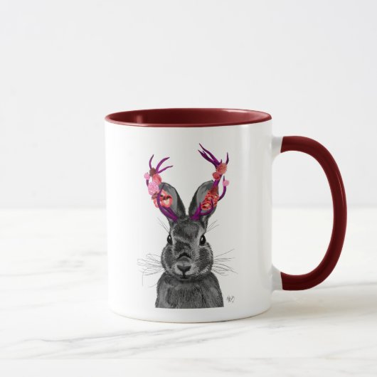 Jackalope met roze Antlers 2 Mok (Rechts)