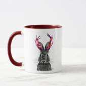 Jackalope met roze Antlers 2 Mok (Links)