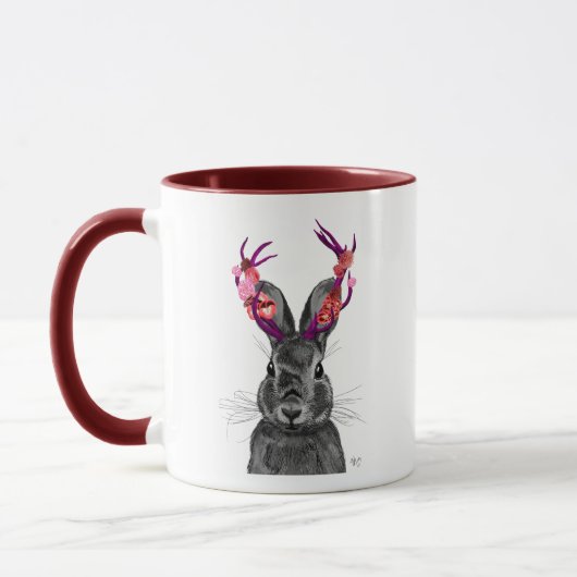 Jackalope met roze Antlers 2 Mok (Links)