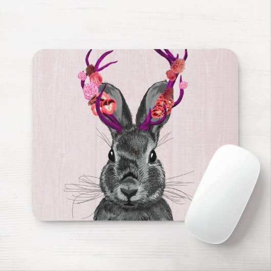Jackalope met roze Antlers 2 Muismat (Met muis)