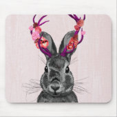 Jackalope met roze Antlers 2 Muismat (Voorkant)