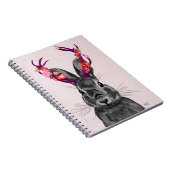 Jackalope met roze Antlers 2 Notitieboek (Rechterzijde)