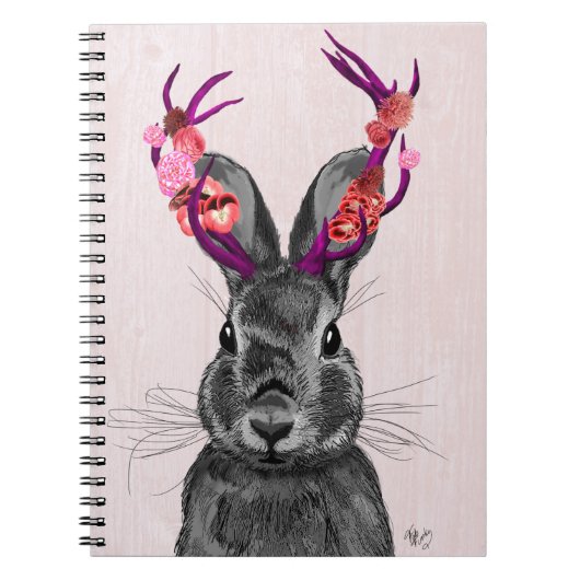 Jackalope met roze Antlers 2 Notitieboek (Voorkant)