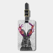 Jackalope met roze Antlers Bagagelabel (Voorkant verticaal)