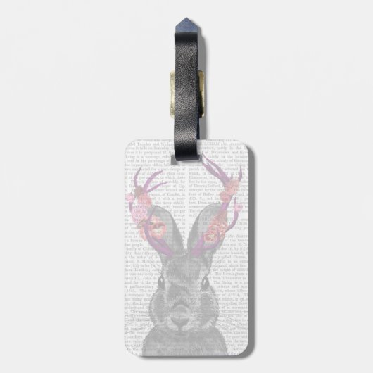 Jackalope met roze Antlers Bagagelabel (Achterkant verticaal)
