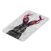 Jackalope met roze Antlers Magneet (Linkerzijde)