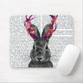 Jackalope met roze Antlers Muismat (Met muis)