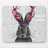 Jackalope met roze Antlers Muismat (Voorkant)