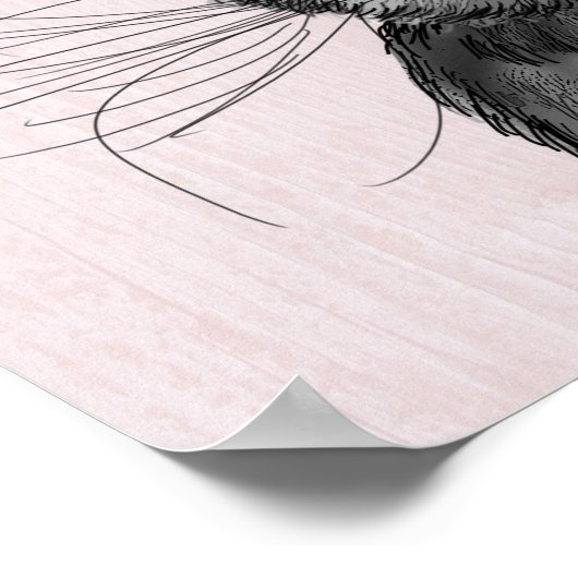 Jackalope met roze Antlers Poster (Hoek)