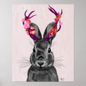 Jackalope met roze Antlers Poster (Voorkant)