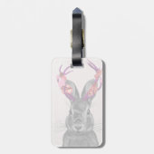 Jackalope met Roze Geweien 2 Bagagelabel (Achterkant verticaal)