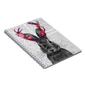 Jackalope met Roze Geweien Notitieboek (Rechterzijde)