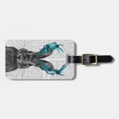 Jackalope met Turquoise Antlers Bagagelabel (Voorkant horizontaal)
