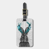 Jackalope met Turquoise Antlers Bagagelabel (Voorkant verticaal)