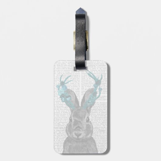 Jackalope met Turquoise Antlers Bagagelabel (Achterkant verticaal)