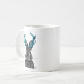 Jackalope met Turquoise Antlers Koffiemok (Voorkant links)