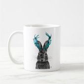 Jackalope met Turquoise Antlers Koffiemok (Links)