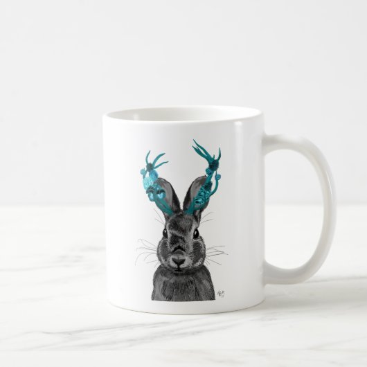 Jackalope met Turquoise Antlers Koffiemok (Rechts)