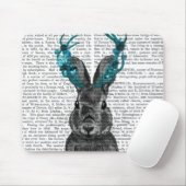 Jackalope met Turquoise Antlers Muismat (Met muis)