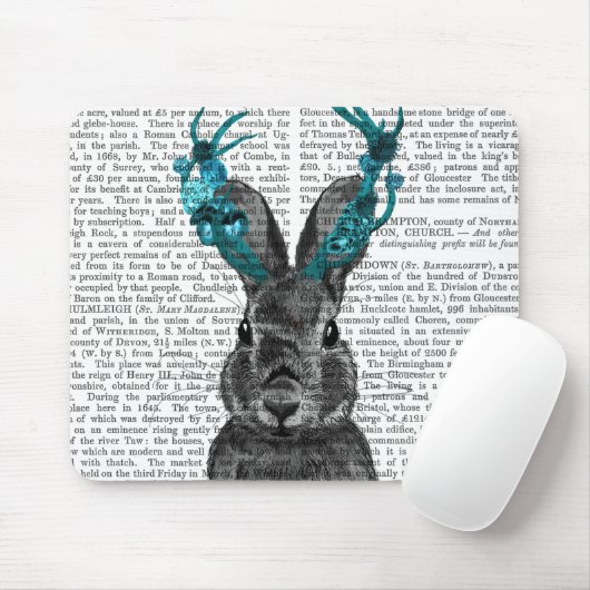 Jackalope met Turquoise Antlers Muismat (Met muis)