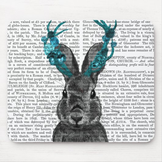 Jackalope met Turquoise Antlers Muismat (Voorkant)